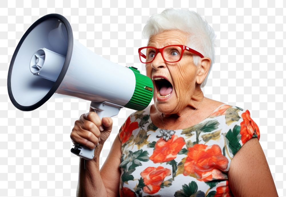 PNG Megaphone shouting glasses adult. AI generated Image by rawpixel.