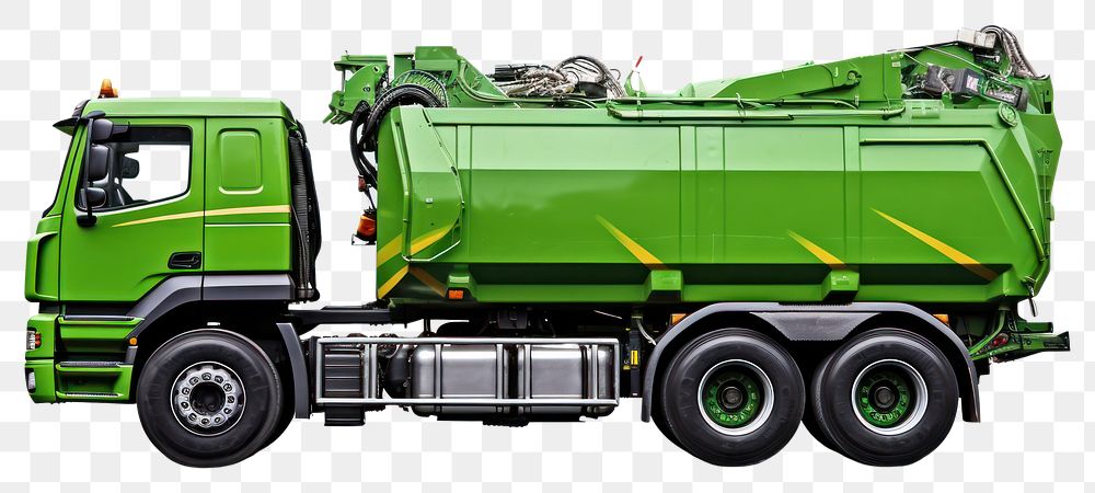 PNG Garbage truck vehicle white background transportation. AI generated Image by rawpixel.