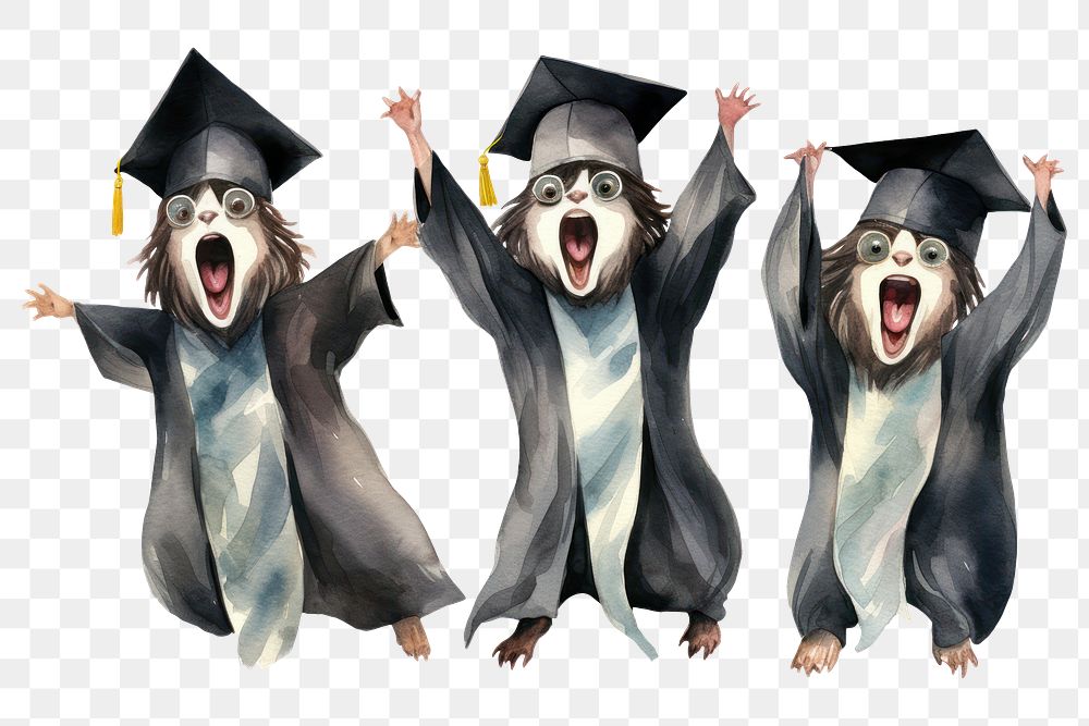 PNG Penguins graduation animal adult. AI generated Image by rawpixel.