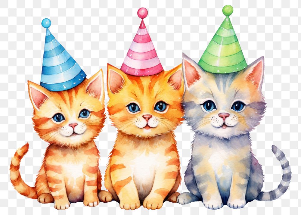 PNG Cat family celebrating birthday | Free PNG - rawpixel