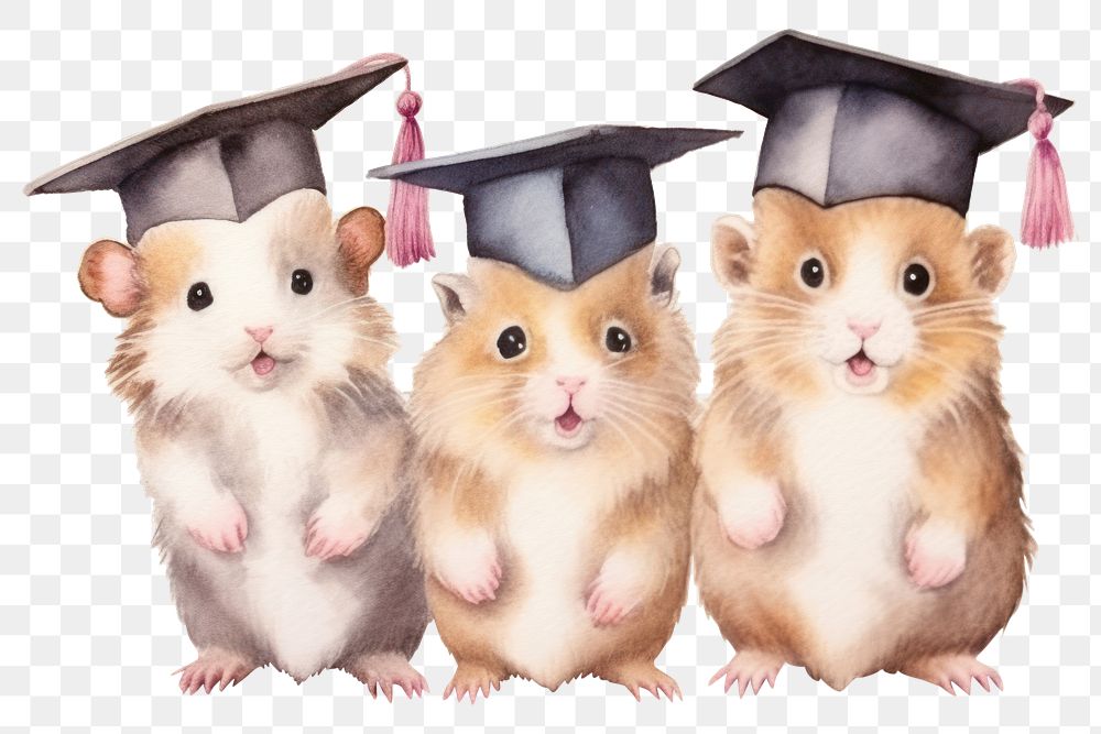 PNG Hamsters wearing graduation animal rat rodent. 