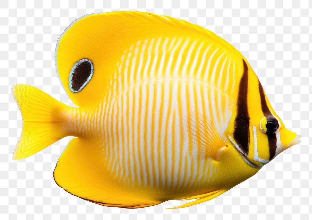 PNG Butterflyfish animal white background pomacentridae. AI generated Image by rawpixel.
