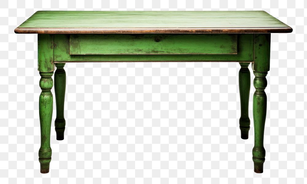 PNG Green table furniture desk white background. AI generated Image by rawpixel.