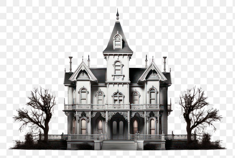 PNG Haunted mansion architecture building house. AI generated Image by rawpixel.