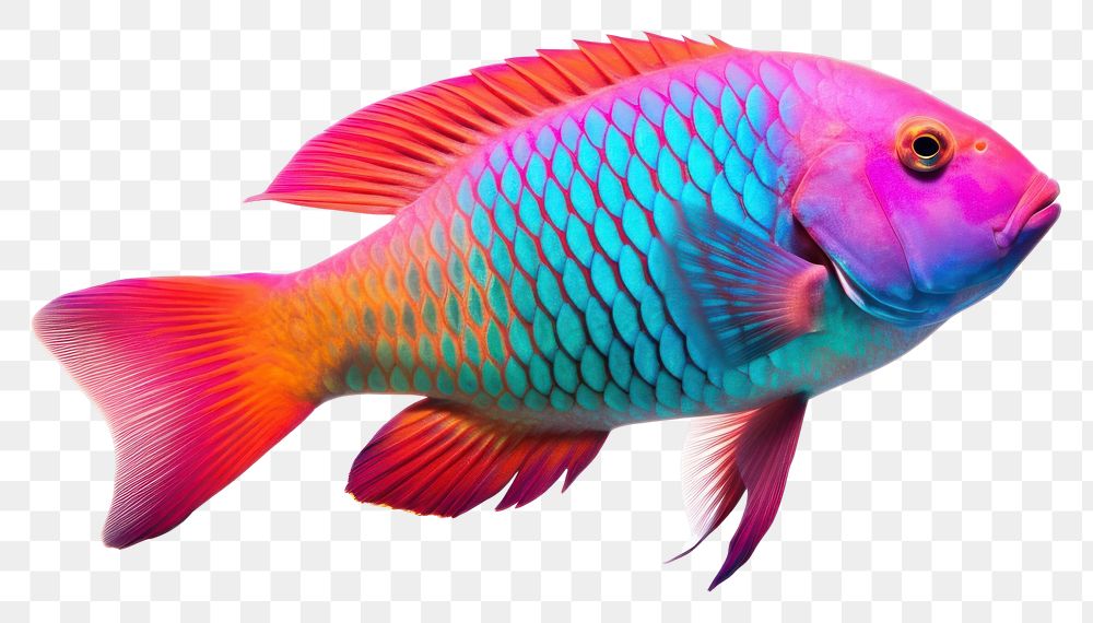 PNG Parrotfish animal white background pomacentridae. AI generated Image by rawpixel.
