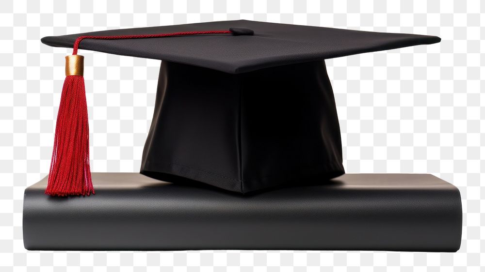 PNG  Graduation hat white background intelligence achievement. AI generated Image by rawpixel.