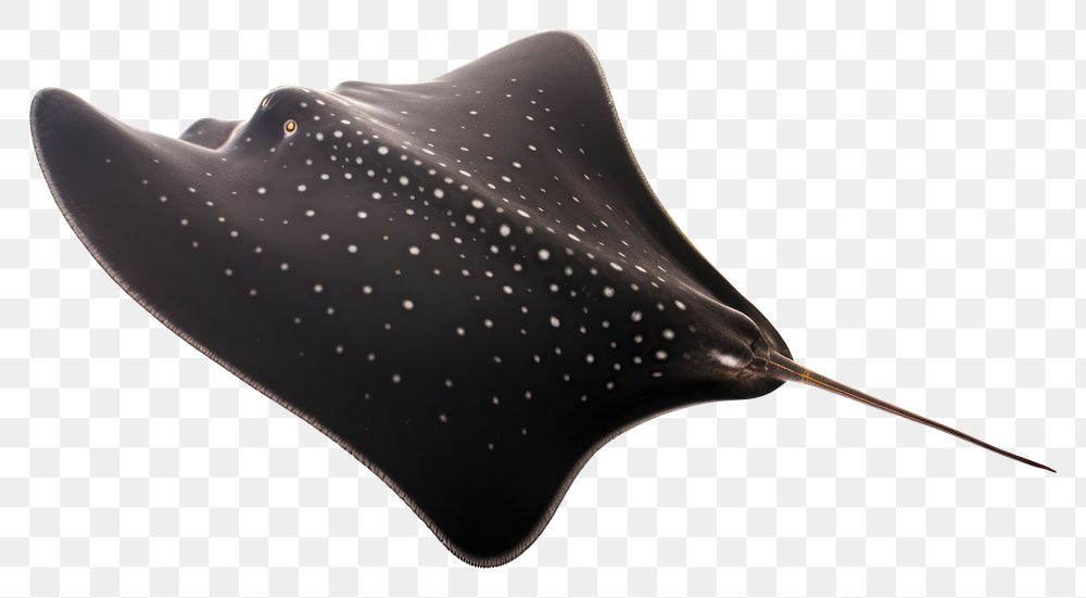 PNG A black stingray white background animal shark. AI generated Image by rawpixel.