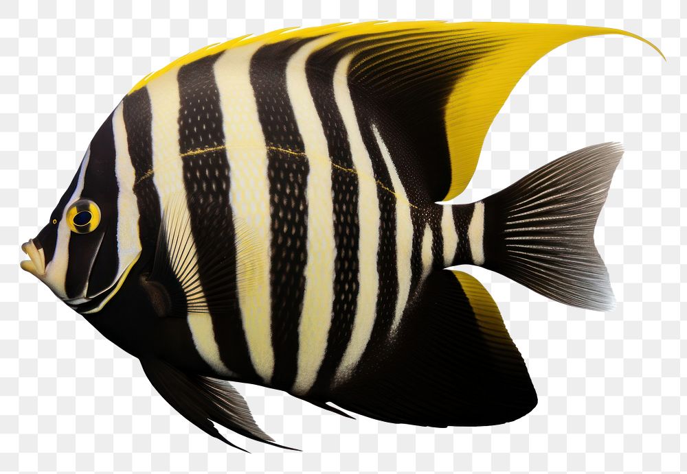 PNG A loyal angel fish animal sea white background. AI generated Image by rawpixel.