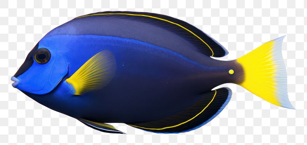 PNG Yellow fish blue sea. AI generated Image by rawpixel.