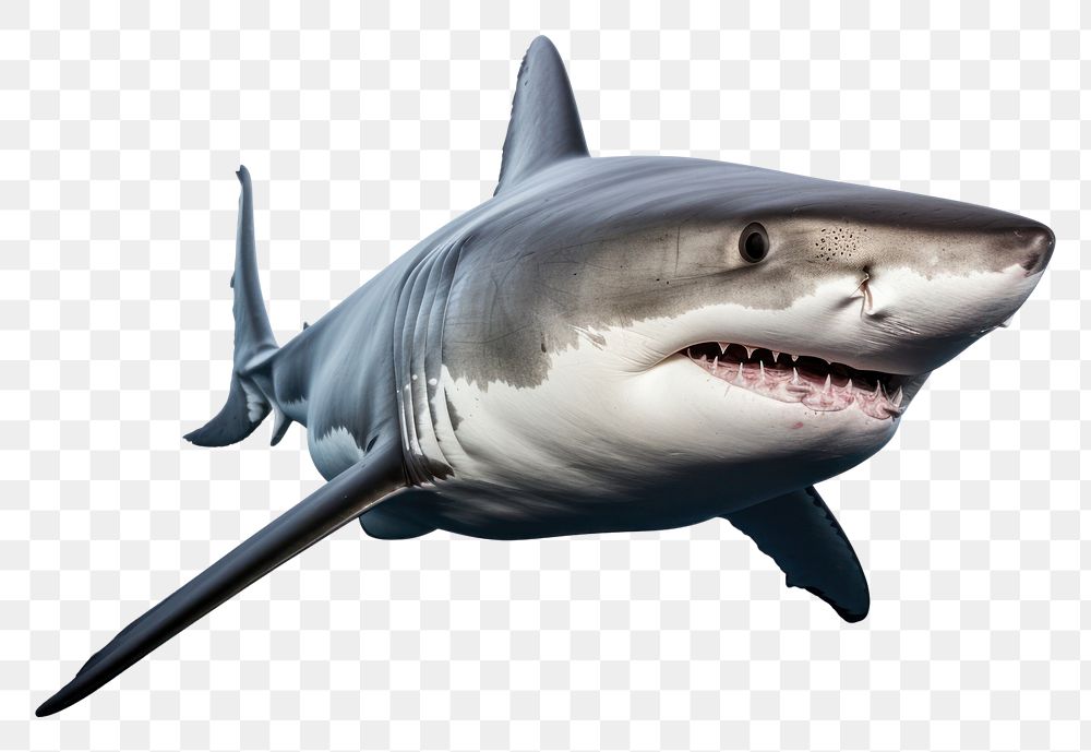 PNG A white shark animal fish sea. AI generated Image by rawpixel.