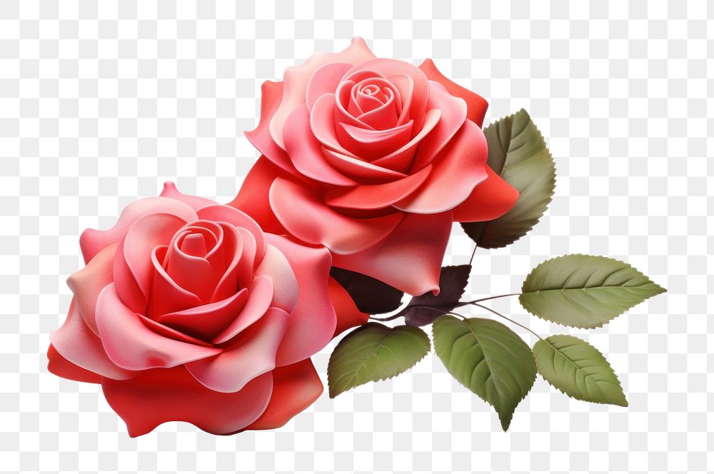 PNG Roses flower plant white background. AI generated Image by rawpixel.