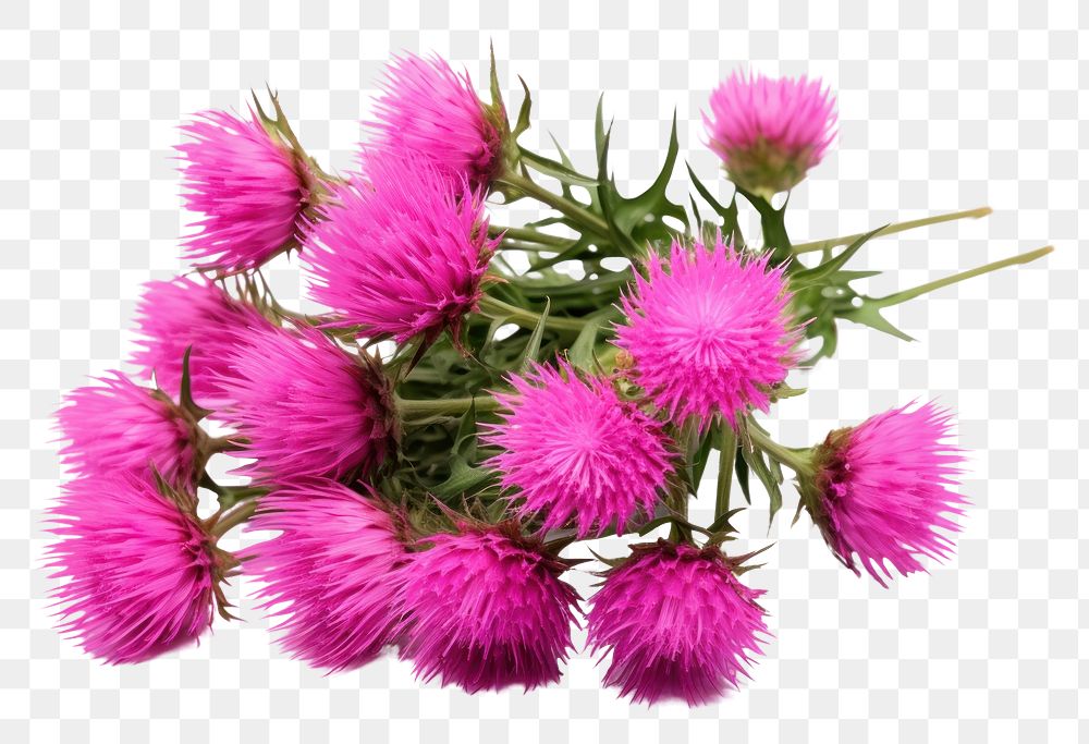 PNG Thistle flower purple plant petal. AI generated Image by rawpixel.