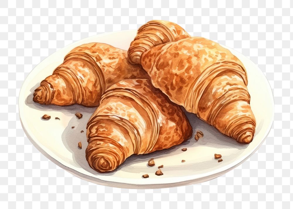 PNG Croissant plate bread food. AI generated Image by rawpixel.