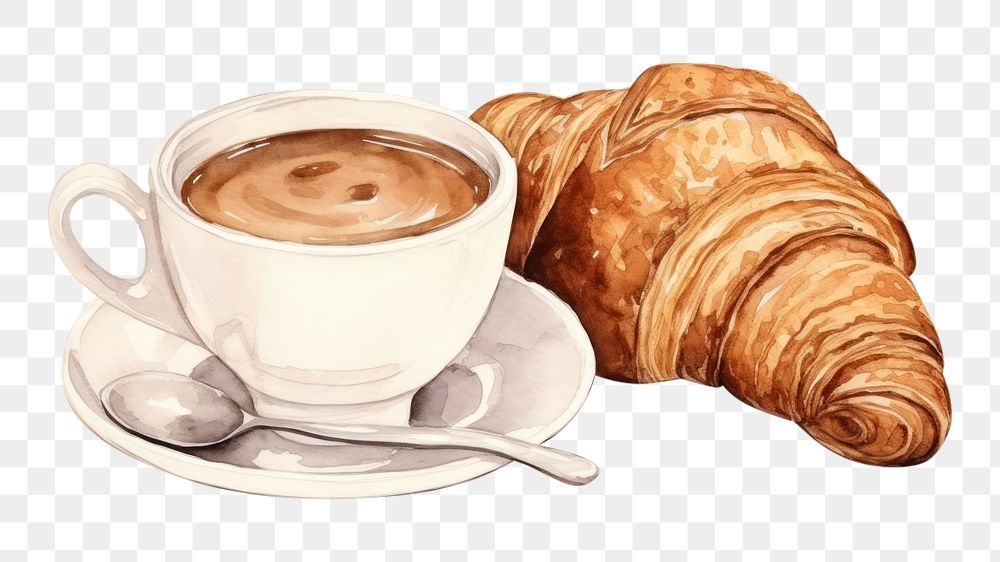PNG Croissant cup coffee drink