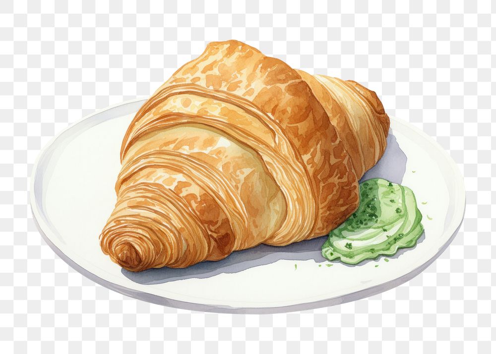 PNG Croissant plate food viennoiserie. 