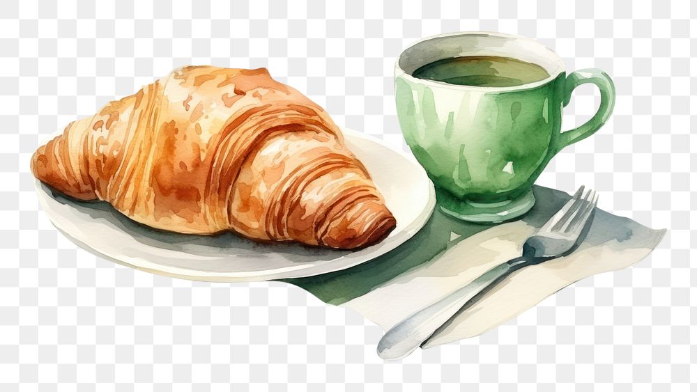 PNG Croissant bread food cup. AI generated Image by rawpixel.