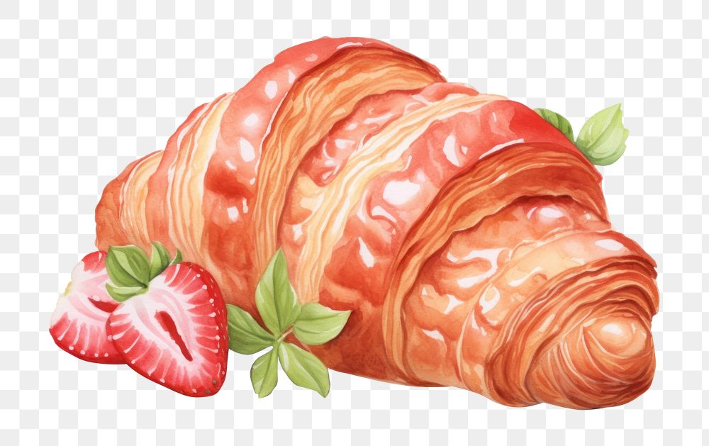 PNG Croissant food viennoiserie strawberry. 