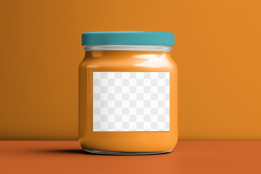 Peanut butter jar png mockup, transparent design