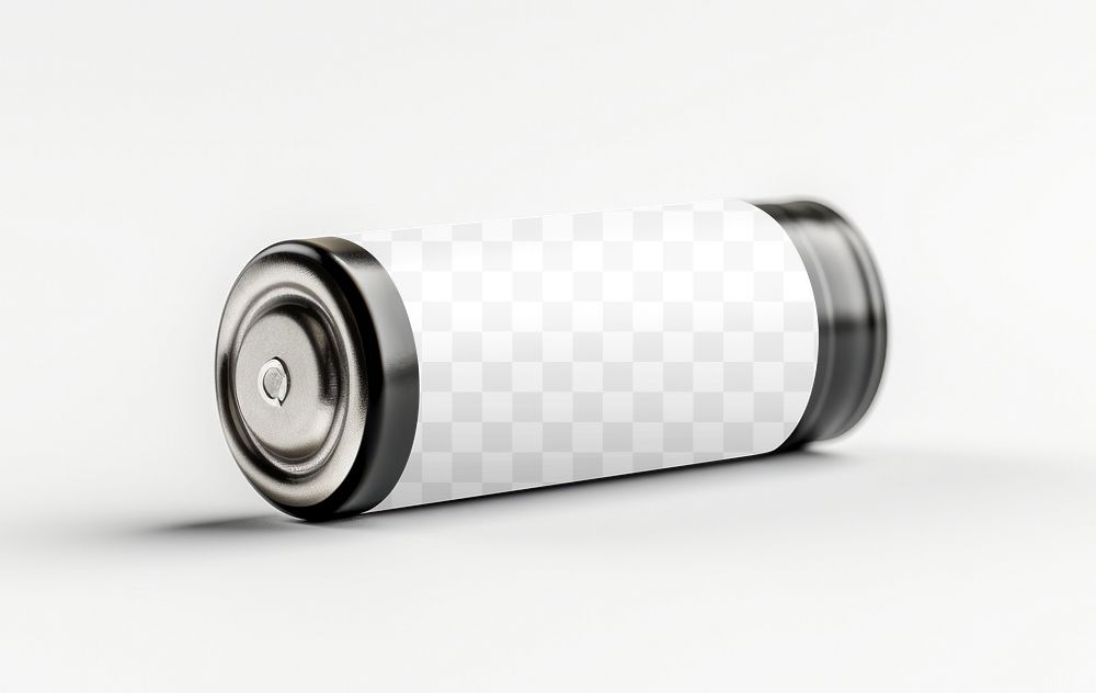Battery png mockup, transparent design