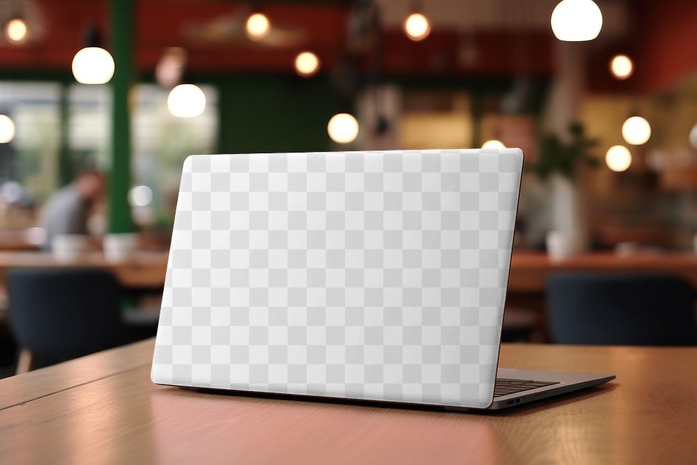 Laptop case png mockup, transparent design