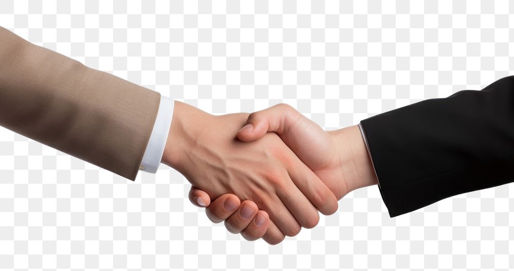 PNG A business handshake white background agreement greeting. AI generated Image by rawpixel.