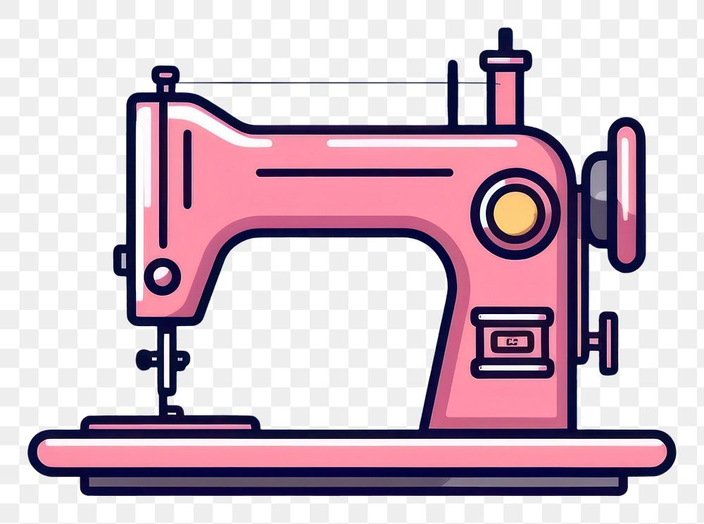 PNG Sewing machine line technology creativity. AI generated Image by rawpixel.