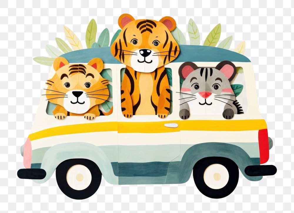 PNG Animal tiger vehicle cartoon. AI generated Image by rawpixel.