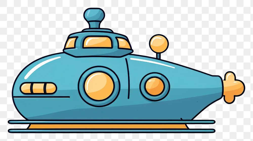 PNG Submarine vehicle transportation cartoon. AI generated Image by rawpixel.
