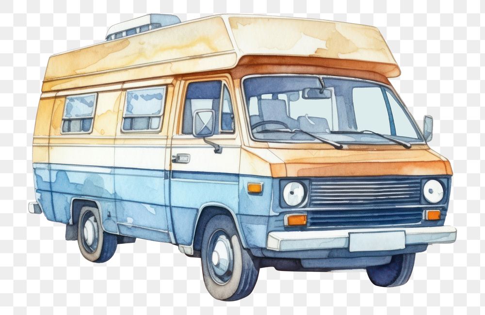 PNG Camping car vehicle minibus van. AI generated Image by rawpixel.