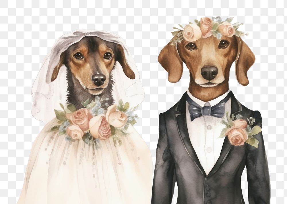 PNG Dogs married wedding animal portrait. AI generated Image by rawpixel.