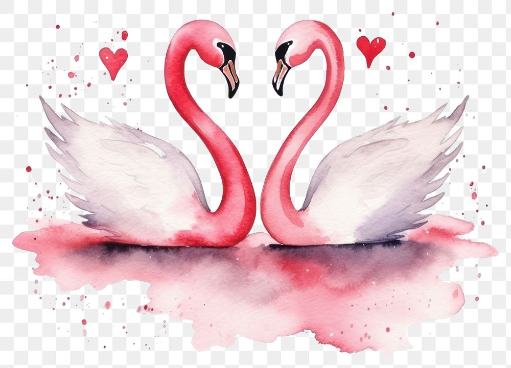 PNG Swans flamingo animal love. AI generated Image by rawpixel.