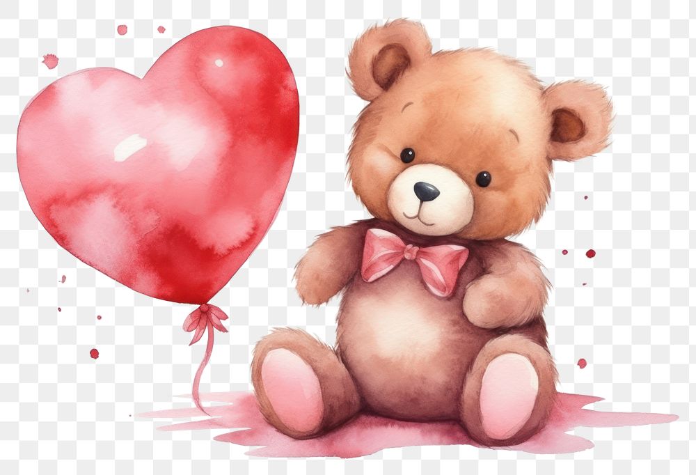 PNG Teddy bear love heart toy representation. AI generated Image by rawpixel.