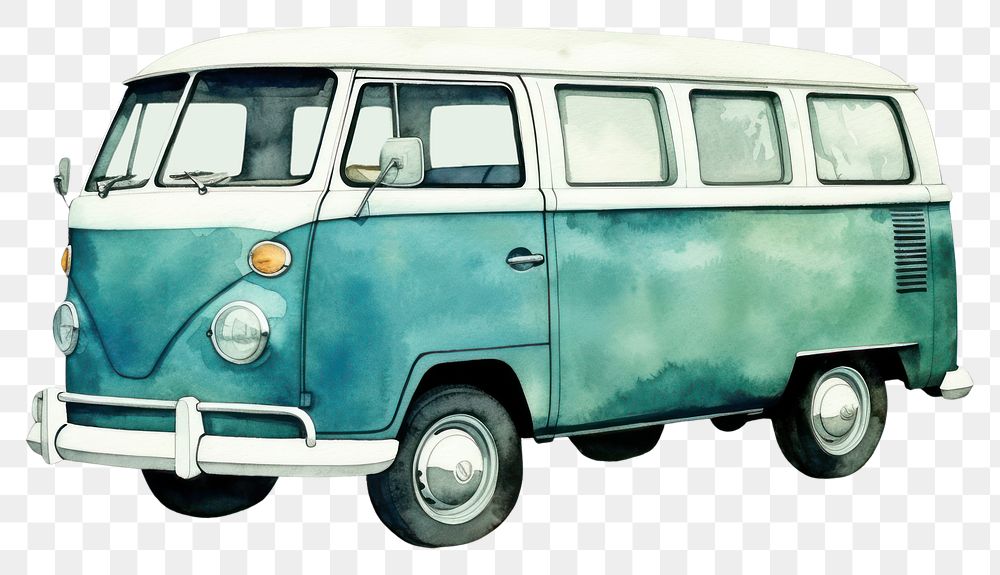 PNG Vintage van vehicle minibus car. AI generated Image by rawpixel.