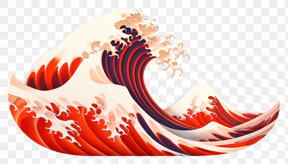 PNG Great waves japanese pattern art. 