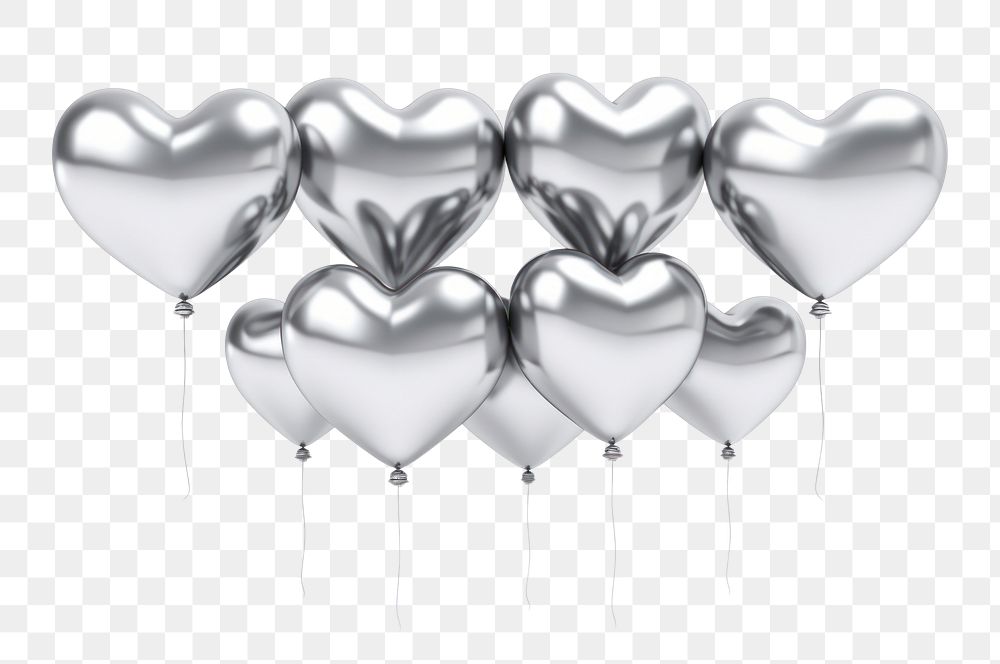 PNG Balloons heart cartoon silver. 