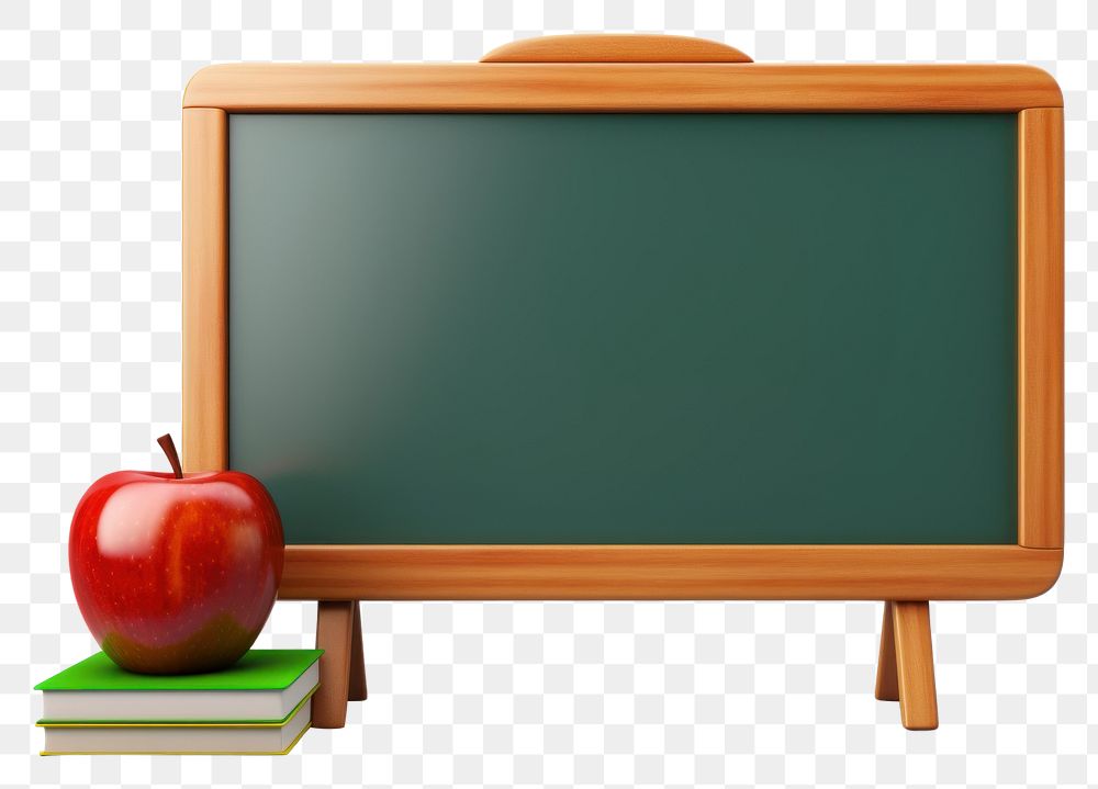 PNG School blackboard apple white background intelligence. AI generated Image by rawpixel.