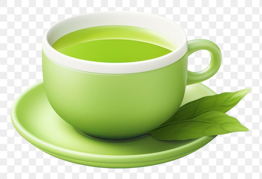 PNG Green tea Japanese cup saucer. 