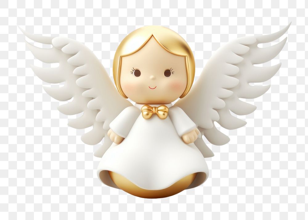 PNG Angel christmas ornament white. AI generated Image by rawpixel.