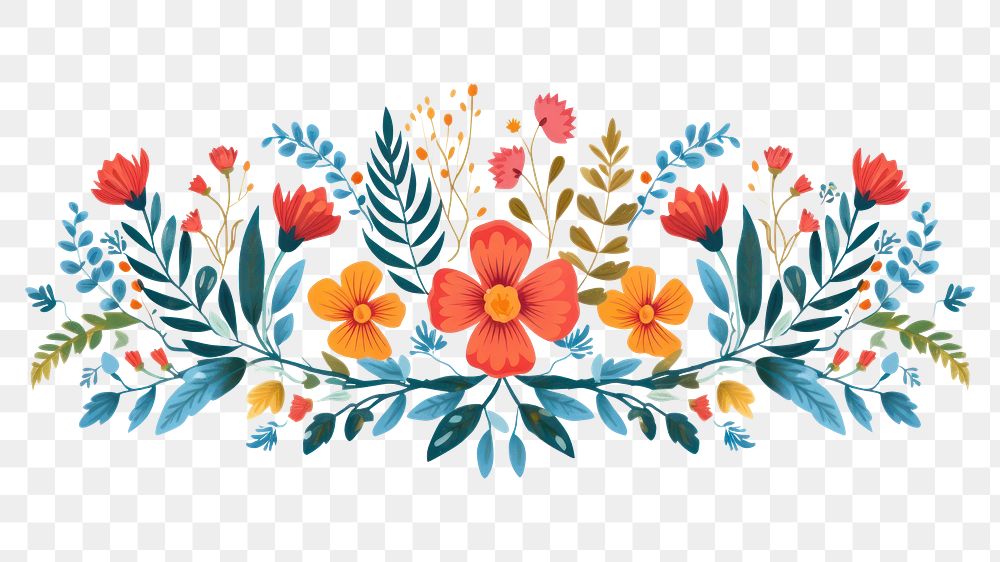 PNG Floral border pattern flower. AI generated Image by rawpixel.