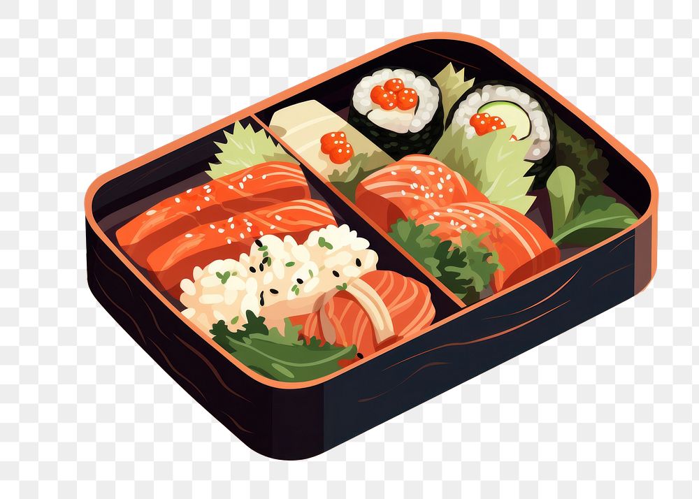 PNG Bento box sushi lunch. AI generated Image by rawpixel.