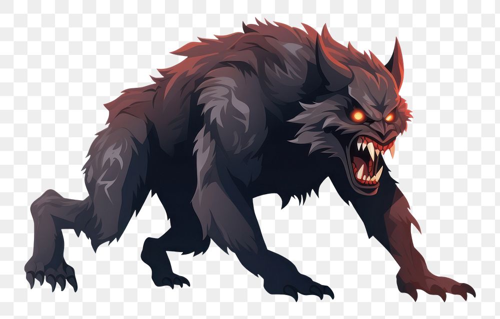 PNG Werewolf mammal animal white background. AI generated Image by rawpixel.