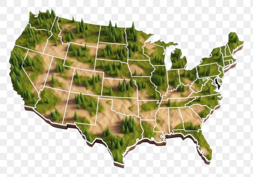 PNG 3d isometric american map outdoors plant. AI generated Image by rawpixel.