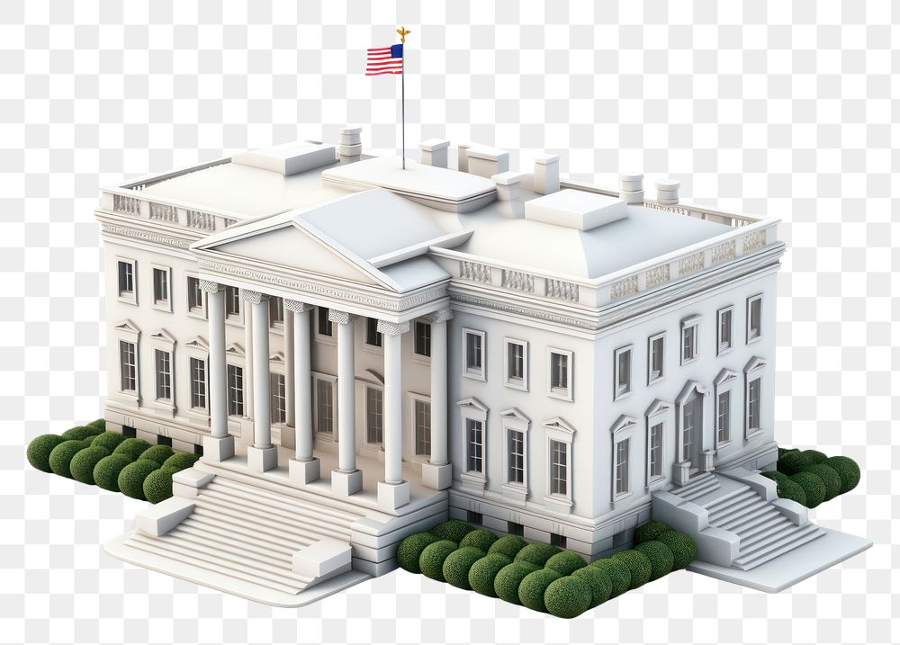 PNG 3d isometric white house architecture building. AI generated Image by rawpixel.