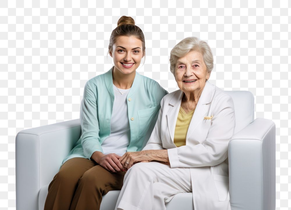 PNG  Sitting patient adult smile. AI generated Image by rawpixel.