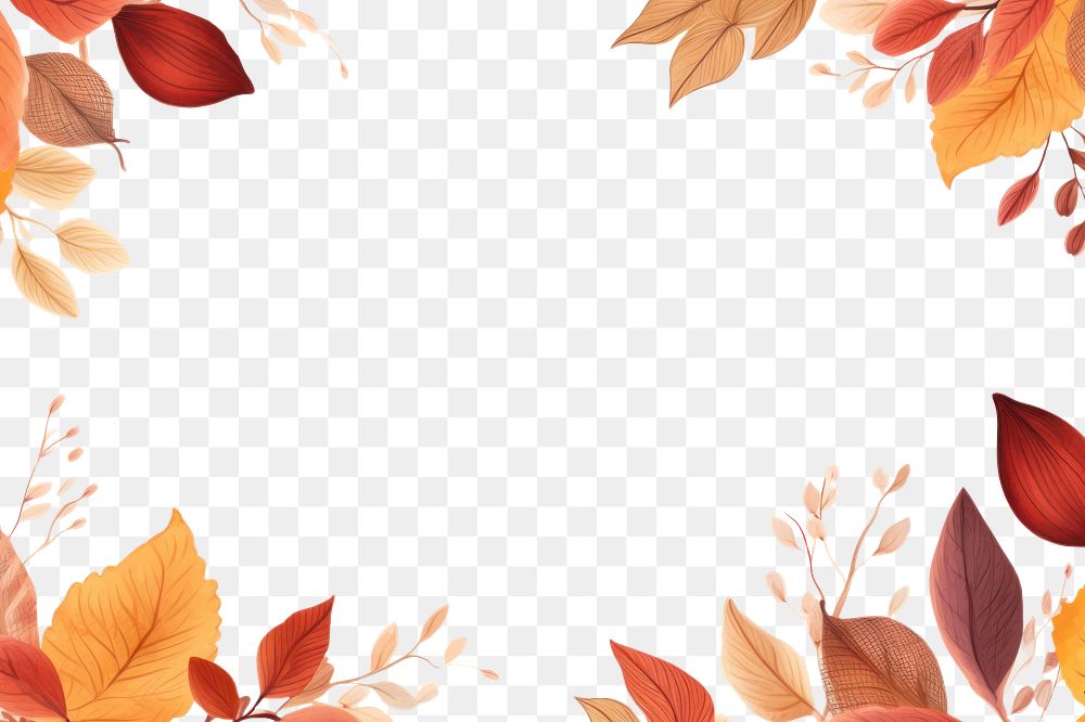 PNG  Autumn leaves pattern plant leaf. AI generated Image by rawpixel.