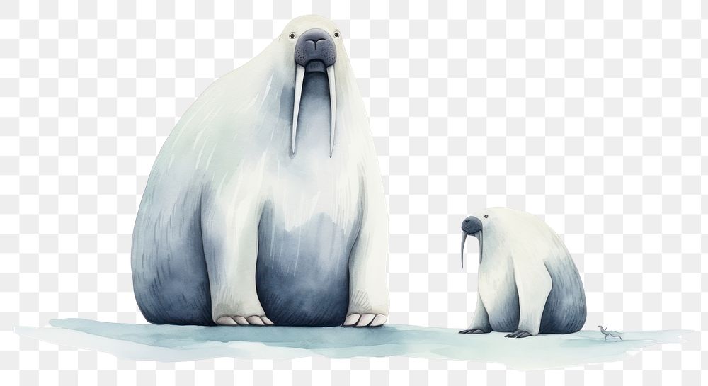 PNG Walrus animal cartoon mammal. AI generated Image by rawpixel.