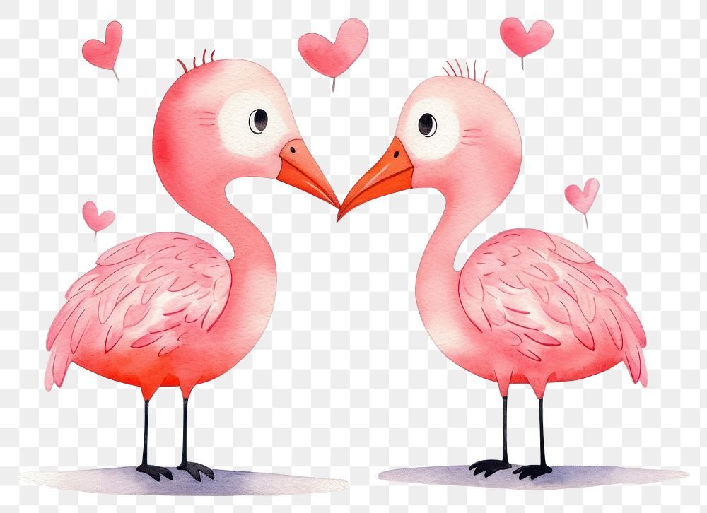 PNG Couple Flamingos flamingo animal cartoon. AI generated Image by rawpixel.