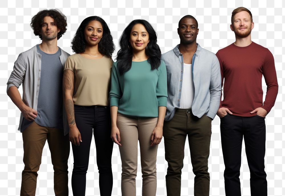 PNG  Diversity standing sleeve people. AI generated Image by rawpixel.