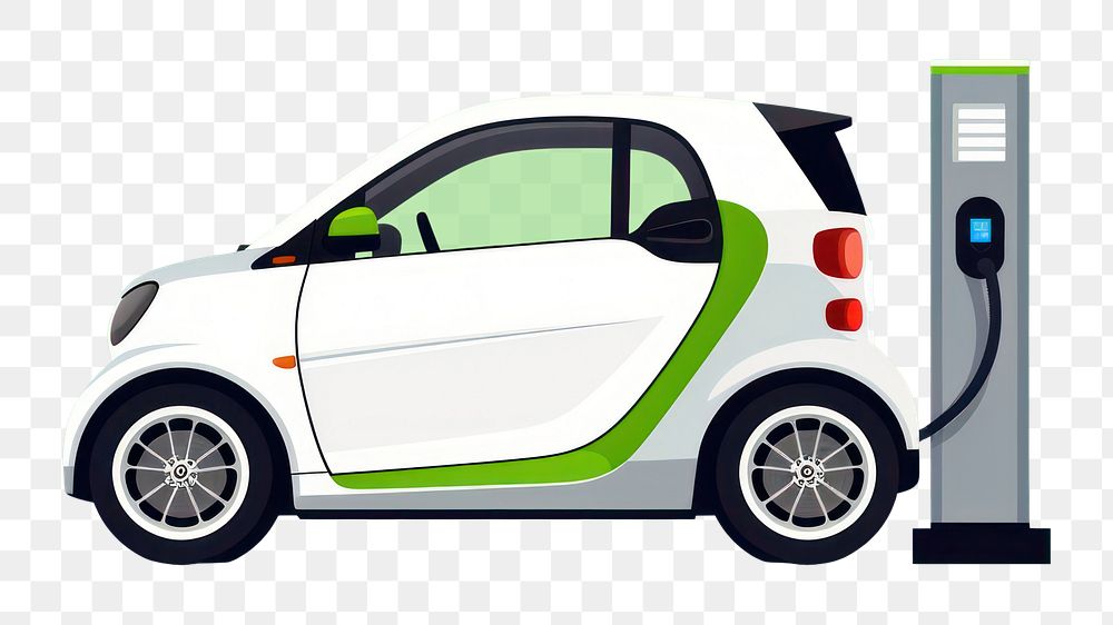 PNG Modern electric smart car charging parking vehicle wheel transportation. AI generated Image by rawpixel.
