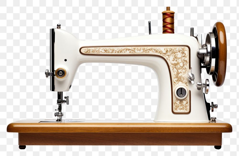 PNG Sewing machine white background gramophone technology. AI generated Image by rawpixel.
